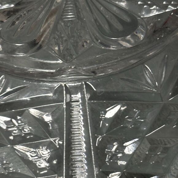 Antique Uranium Imperial Glass Serving Dish/Fruit Bowl Sawtooth Edge EAPG UV - Picture 6 of 8